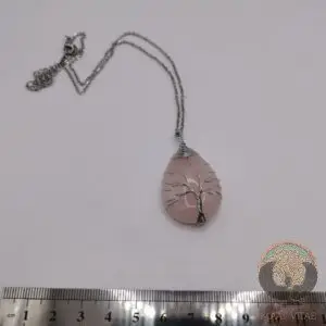 Pendentif Arbre de vie Quartz Rose