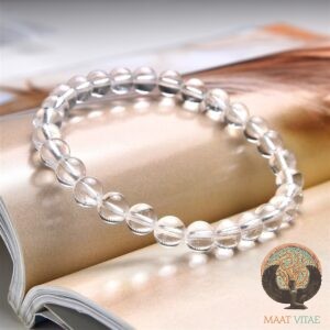 Bracelet cristal de roche - petite taille - enfant - perles équitables - Maât Vitae - Plérin - Côtes d'Armor - Bretagne