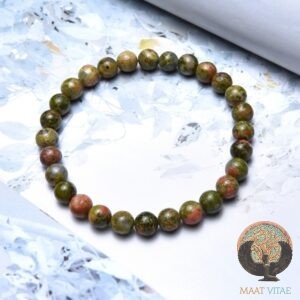Bracelet Unakite - petite taille - enfant - perles équitables - Maât Vitae - Plérin - Côtes d'Armor - Bretagne