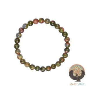 Bracelet Unakite - petite taille - enfant - perles équitables - Maât Vitae - Plérin - Côtes d'Armor - Bretagne