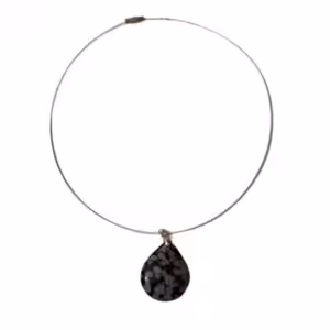 Pendentif obsidienne flocons de neige - Maât Vitae