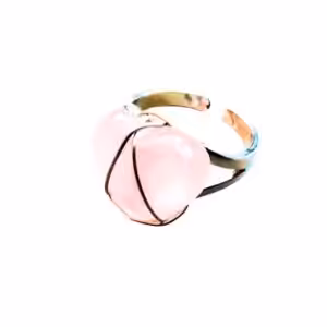 Bague coeur Quartz Rose